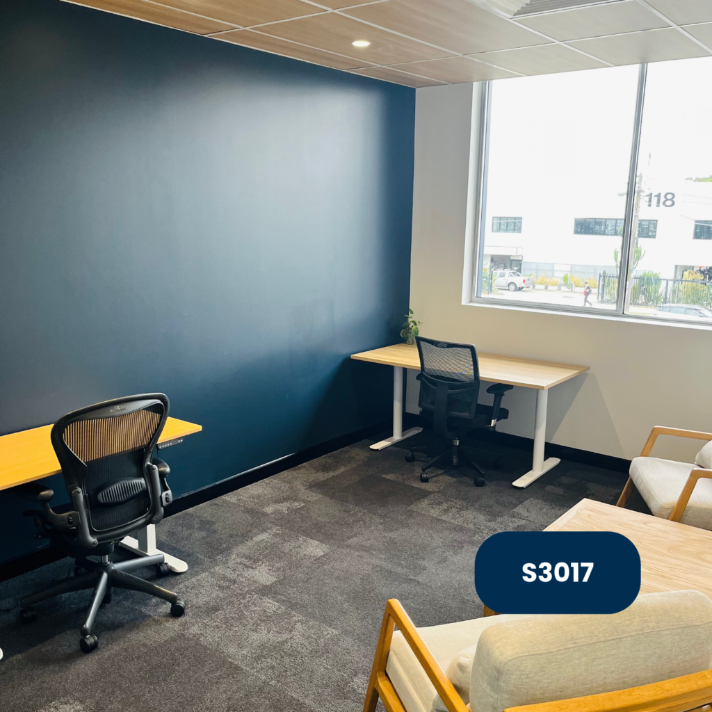 5-person private office with desks and furniture included and windows