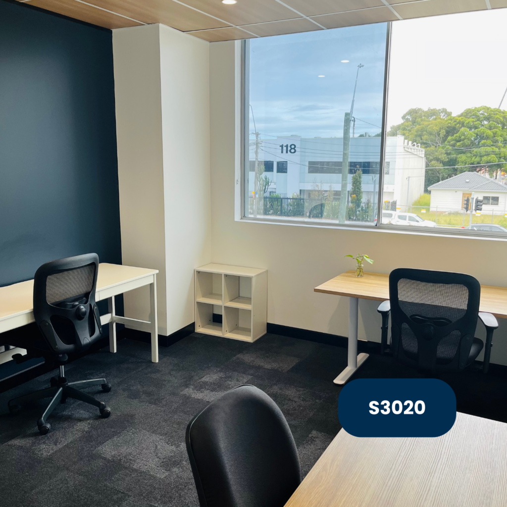 3-person bright office with furniture and desks included