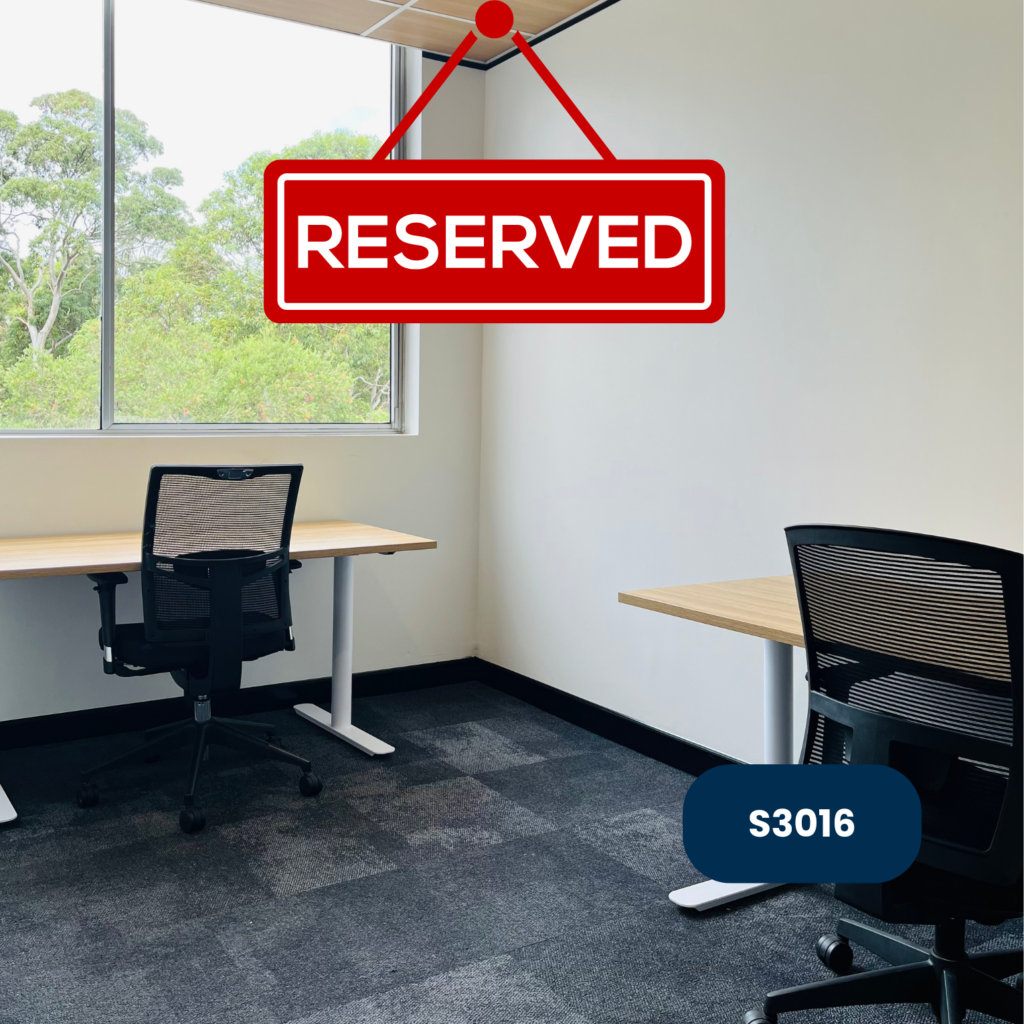 2-person private office with window facing park