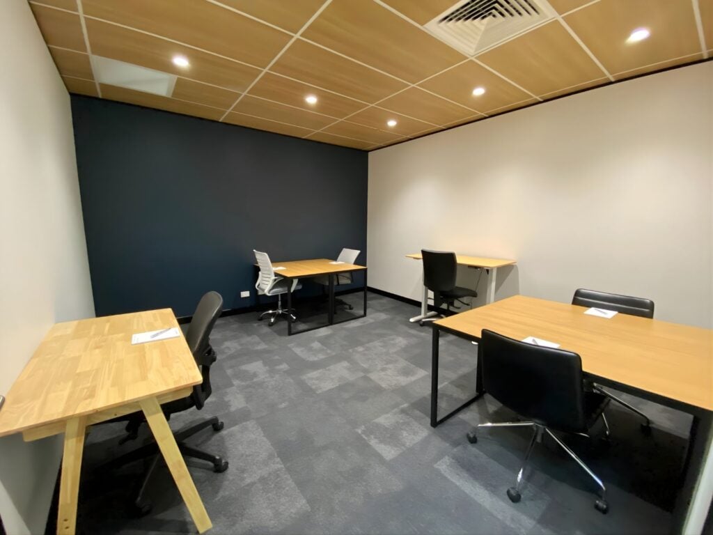Premium office interior with desk and seating