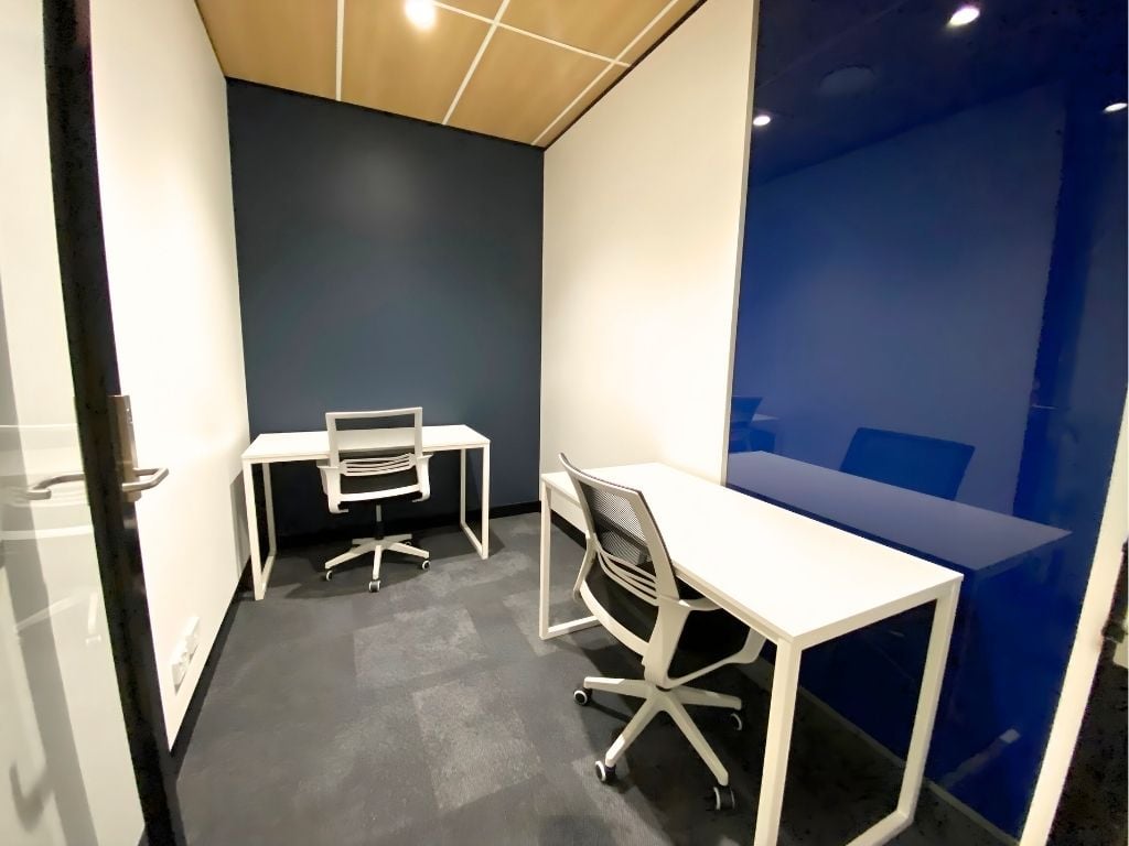Premium office interior with desk and seating